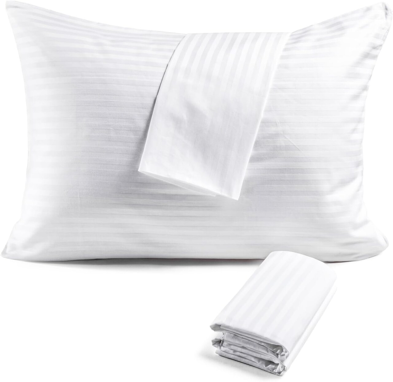 100% Cotton Pillow Protectors, Standard Size (20x26), 2 Pack, Oeko-TEX Certified, Hotel Grade Pillow Cover with Silent Zipper
